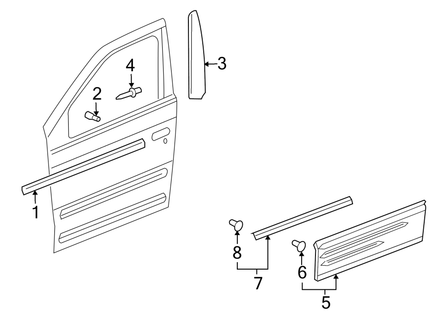 6FRONT DOOR. EXTERIOR TRIM.https://images.simplepart.com/images/parts/motor/fullsize/FJ01420.png