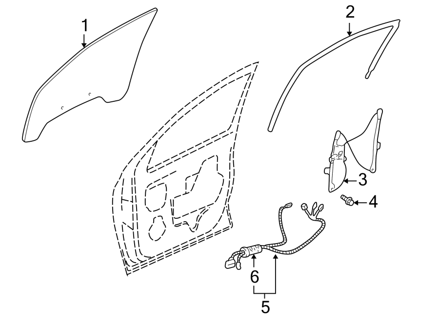 Diagram FRONT DOOR. GLASS & HARDWARE. for your 2013 Chevrolet Spark 1.2L Ecotec A/T LT Hatchback 