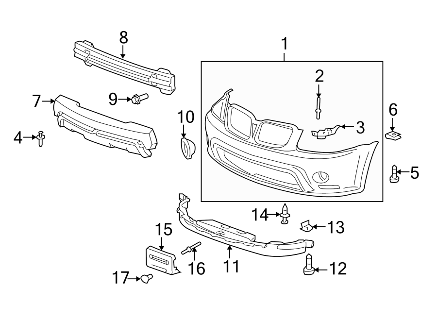 16FRONT BUMPER. BUMPER & COMPONENTS.https://images.simplepart.com/images/parts/motor/fullsize/FJ06011.png