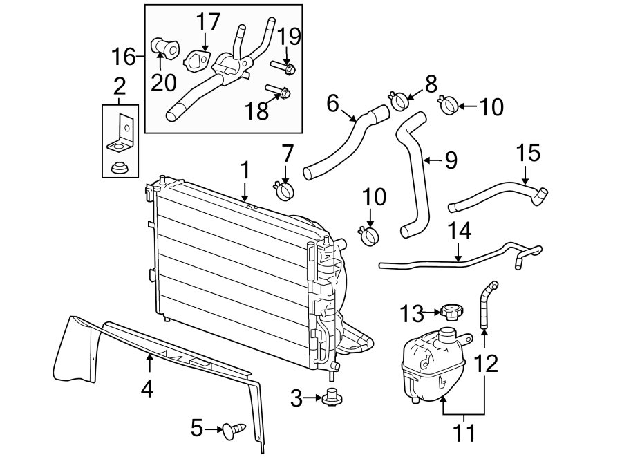 Diagram RADIATOR & COMPONENTS. for your 2022 Chevrolet Equinox   