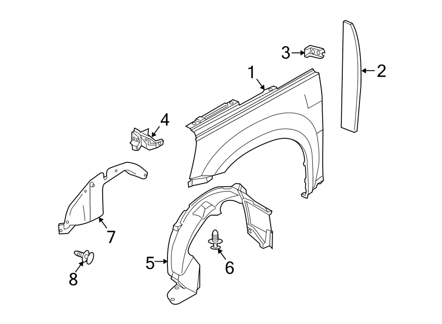 5Exterior trim. Fender & components.https://images.simplepart.com/images/parts/motor/fullsize/FJ06075.png