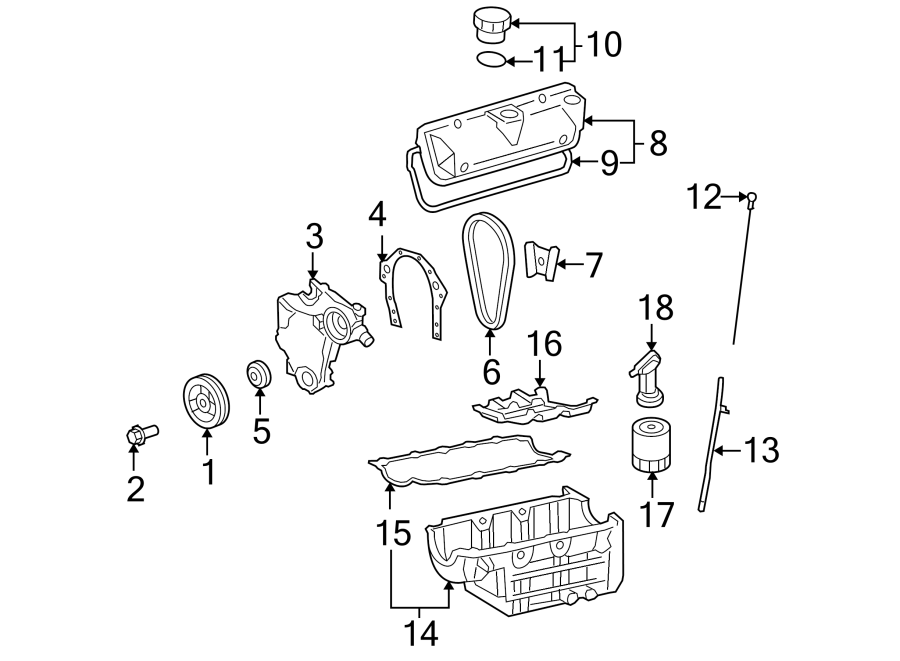 Diagram ENGINE / TRANSAXLE. ENGINE PARTS. for your 2013 Chevrolet Malibu   