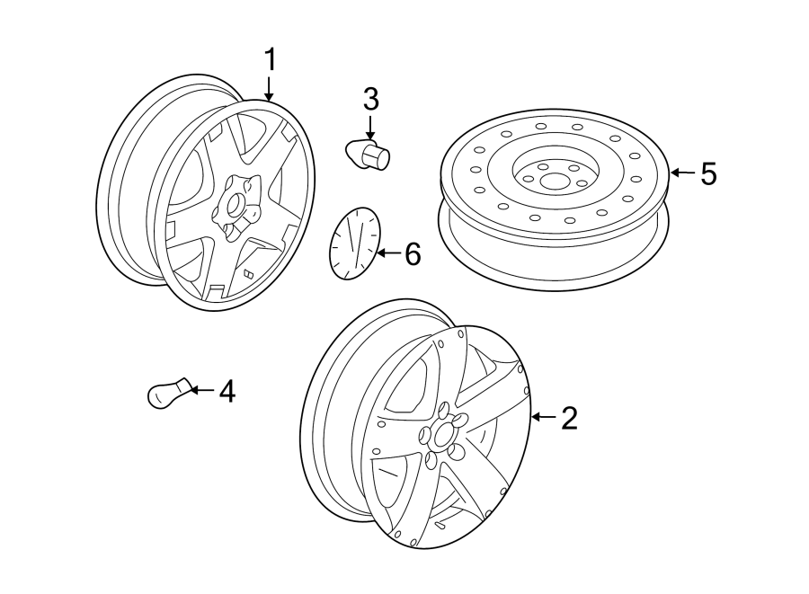 Diagram WHEELS. COVERS & TRIM. for your 2005 Chevrolet Classic   