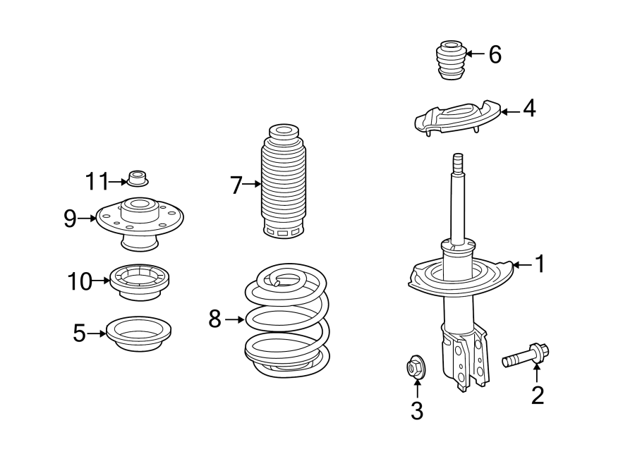 Diagram FRONT SUSPENSION. STRUTS & COMPONENTS. for your 2014 GMC Sierra 2500 HD 6.0L Vortec V8 CNG A/T RWD WT Crew Cab Pickup 