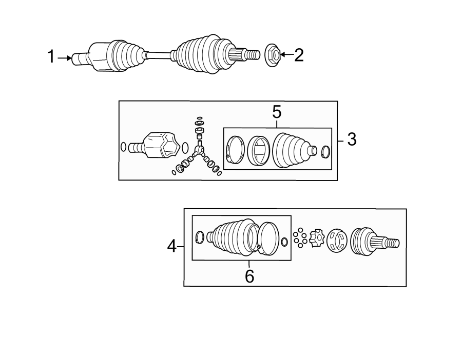 Diagram FRONT SUSPENSION. AXLE SHAFT & JOINTS. for your 2006 Chevrolet Avalanche 1500 LT Crew Cab Pickup Fleetside  