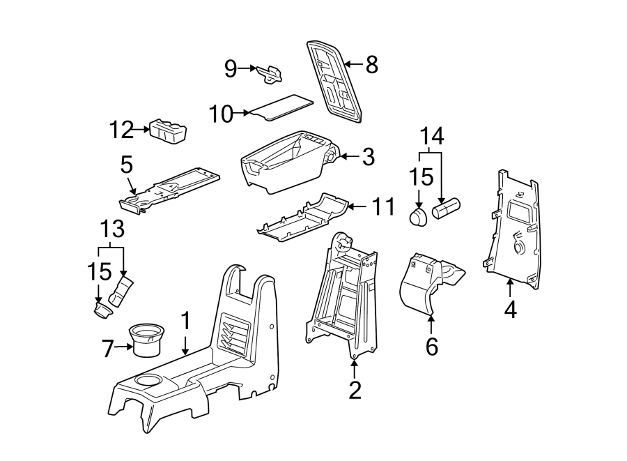 Diagram CENTER CONSOLE. for your 2013 Chevrolet Spark   