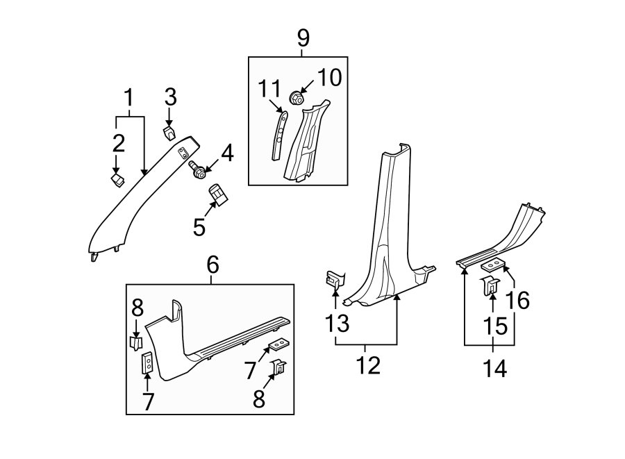 Diagram PILLARS. ROCKER & FLOOR. INTERIOR TRIM. for your 2005 Chevrolet Express 2500   