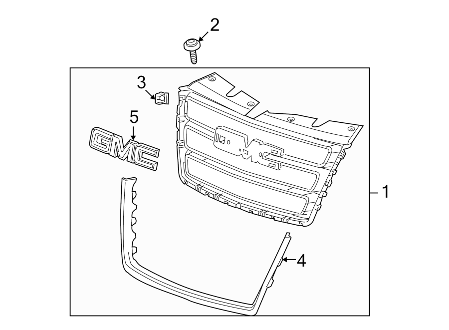 1FRONT BUMPER & GRILLE. GRILLE & COMPONENTS.https://images.simplepart.com/images/parts/motor/fullsize/FJ10015.png