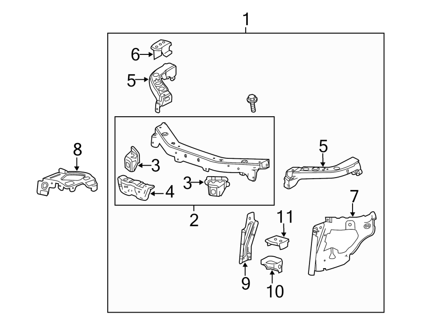 Diagram RADIATOR SUPPORT. for your 2021 Chevrolet Traverse    