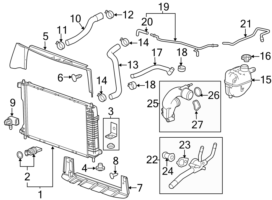 RADIATOR & COMPONENTS. Diagram