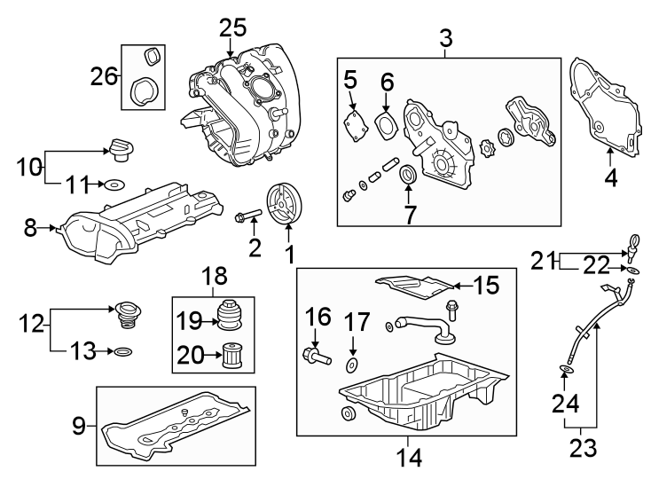 Engine / transaxle. Fuel system. Engine parts. Diagram