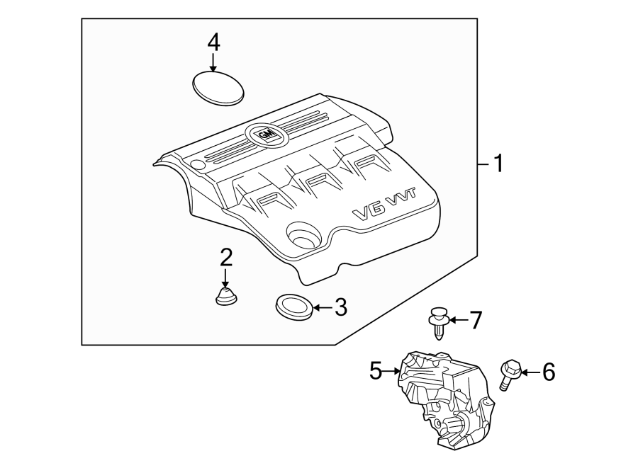 Diagram ENGINE / TRANSAXLE. ENGINE APPEARANCE COVER. for your 2008 Pontiac Grand Prix   