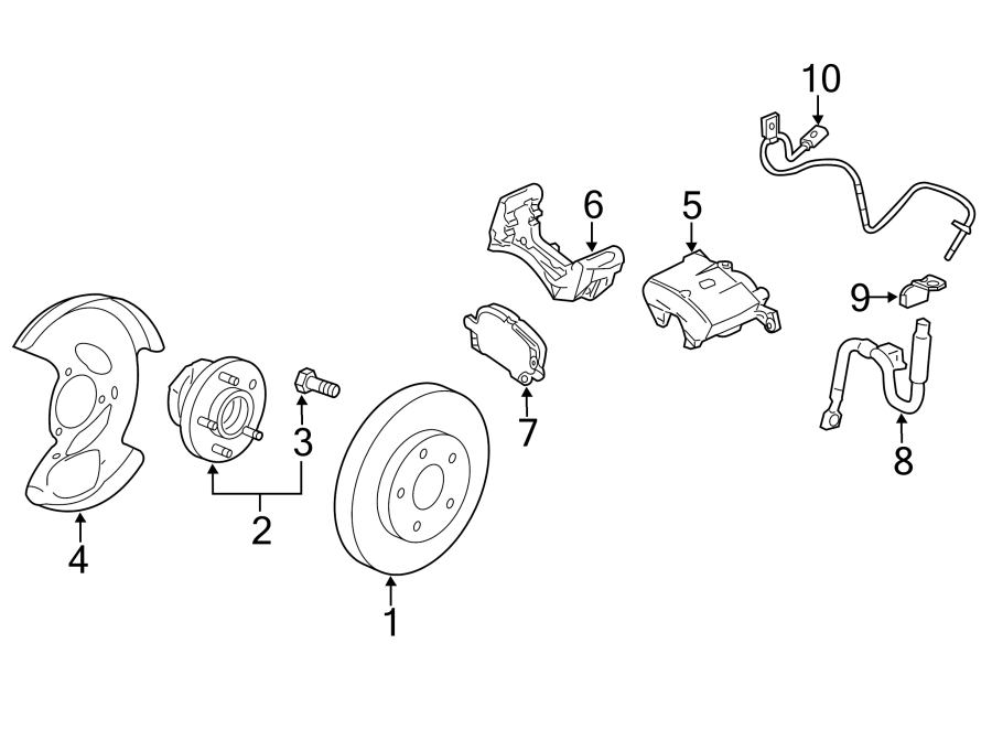 Diagram FRONT SUSPENSION. BRAKE COMPONENTS. for your Cadillac