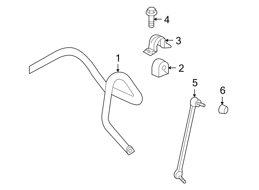 FRONT SUSPENSION. STABILIZER BAR & COMPONENTS.