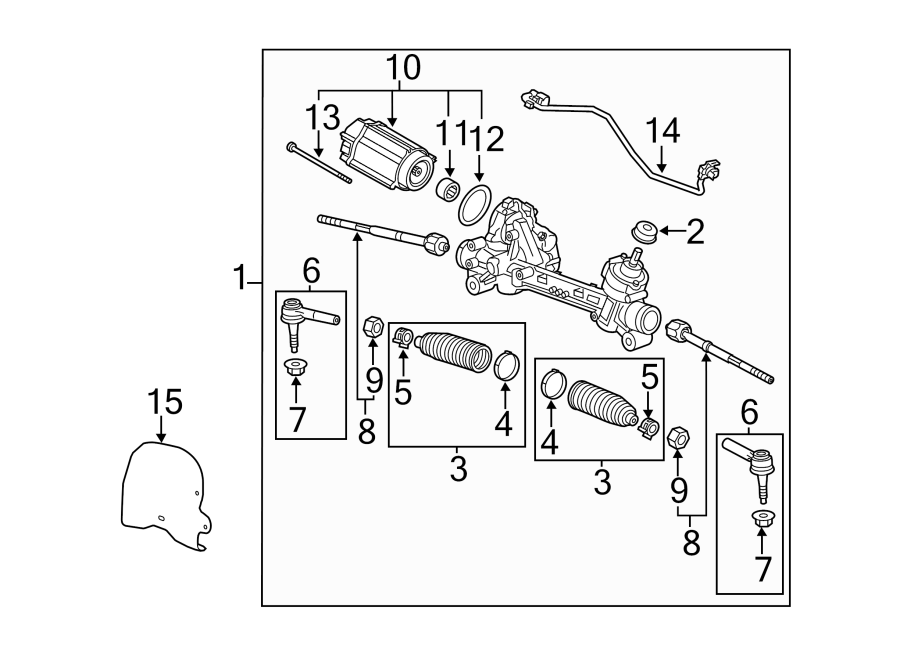 Diagram STEERING GEAR & LINKAGE. for your 2009 GMC Sierra 2500 HD 6.6L Duramax V8 DIESEL A/T RWD SLE Crew Cab Pickup Fleetside 