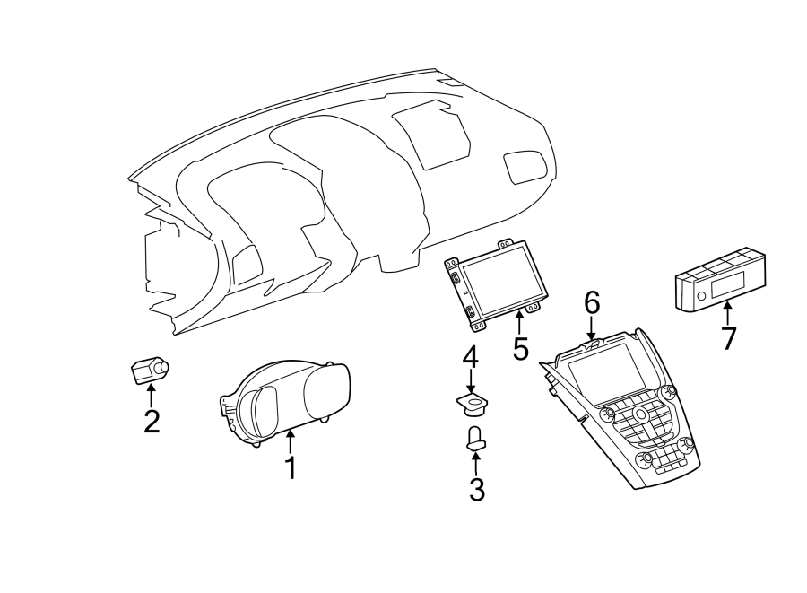 Diagram Instrument panel. Rear body & floor. Cluster & switches. for your 2020 Chevrolet Spark   