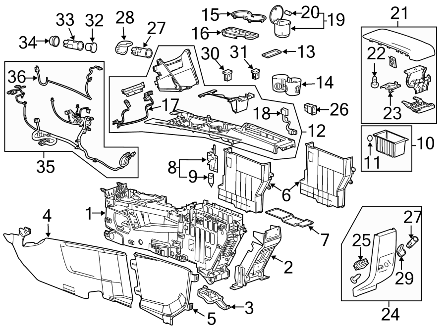 Diagram Center console. for your Cadillac ATS  