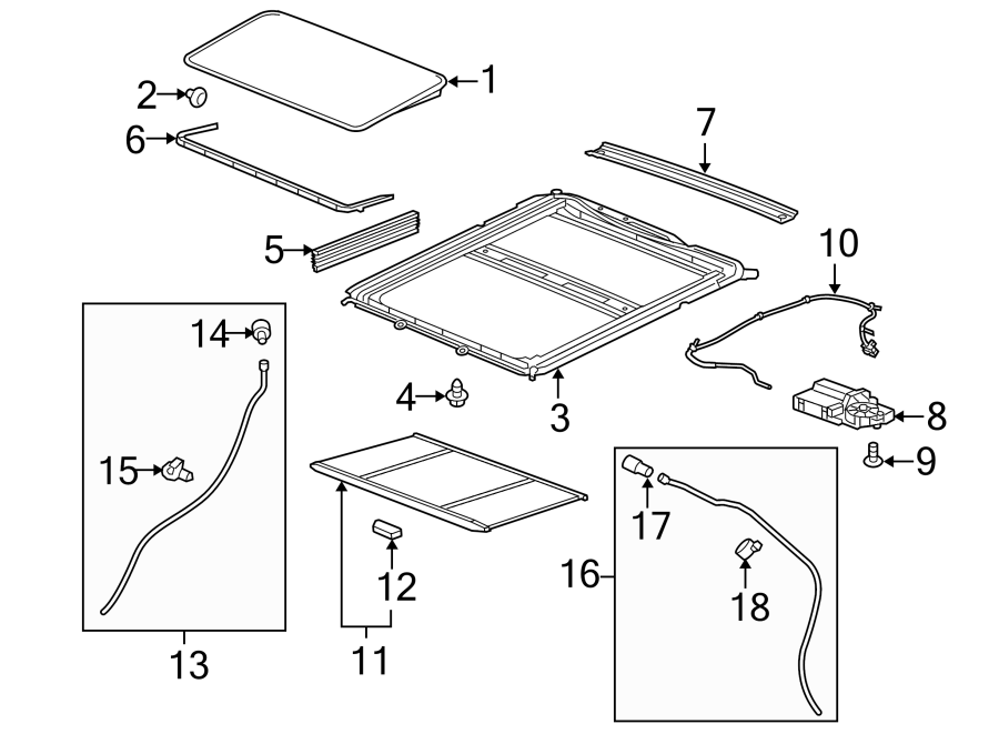 Diagram SUNROOF. for your GMC Terrain  