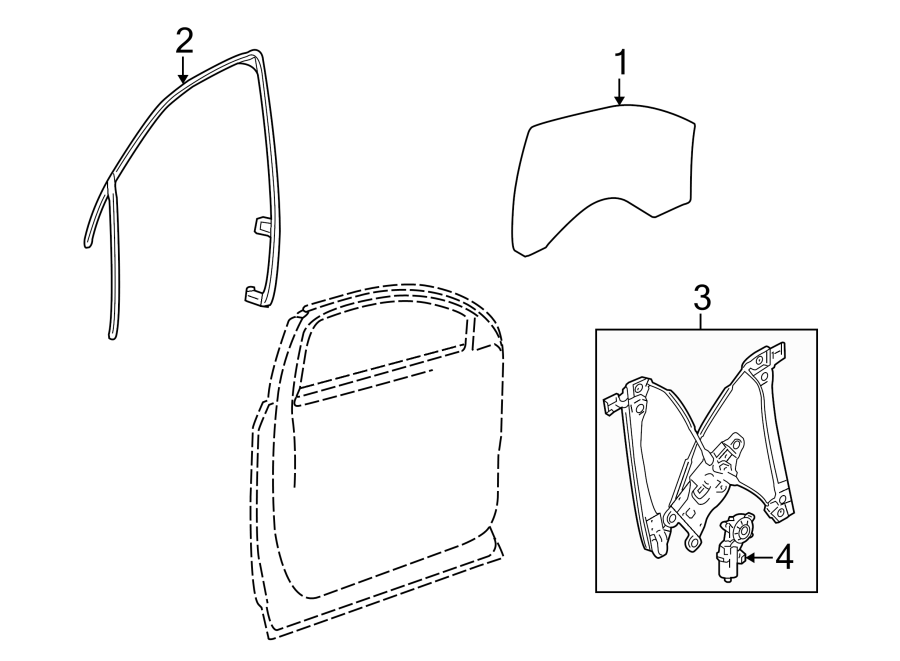 Diagram FRONT DOOR. GLASS & HARDWARE. for your 2018 Chevrolet Spark   