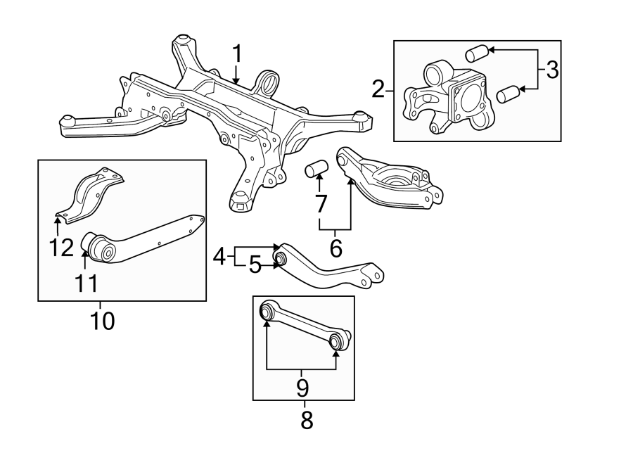 Diagram REAR SUSPENSION. SUSPENSION COMPONENTS. for your 2015 GMC Sierra 2500 HD 6.0L Vortec V8 A/T 4WD SLE Standard Cab Pickup 