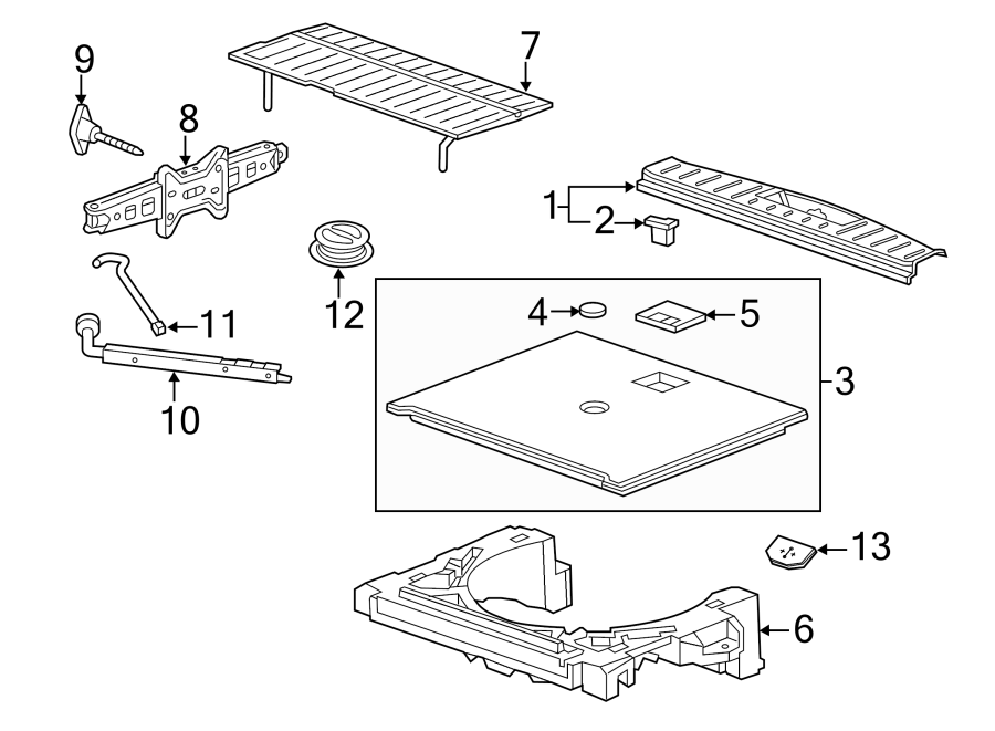 Diagram REAR BODY & FLOOR. INTERIOR TRIM. for your 2013 Chevrolet Silverado   