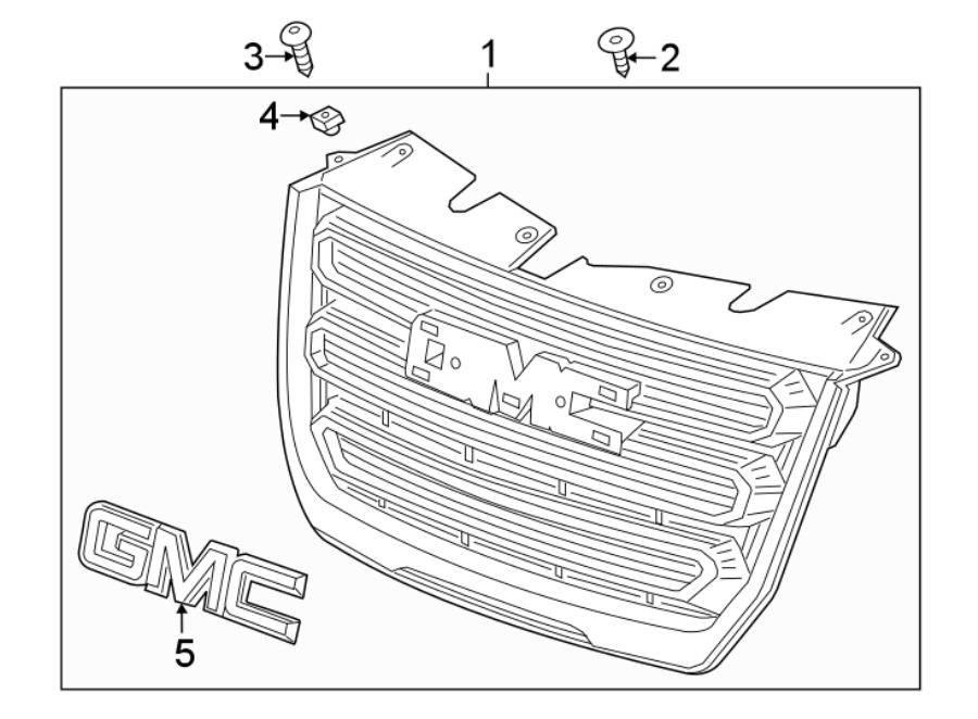 1FRONT BUMPER & GRILLE. GRILLE & COMPONENTS.https://images.simplepart.com/images/parts/motor/fullsize/FJ10716.png