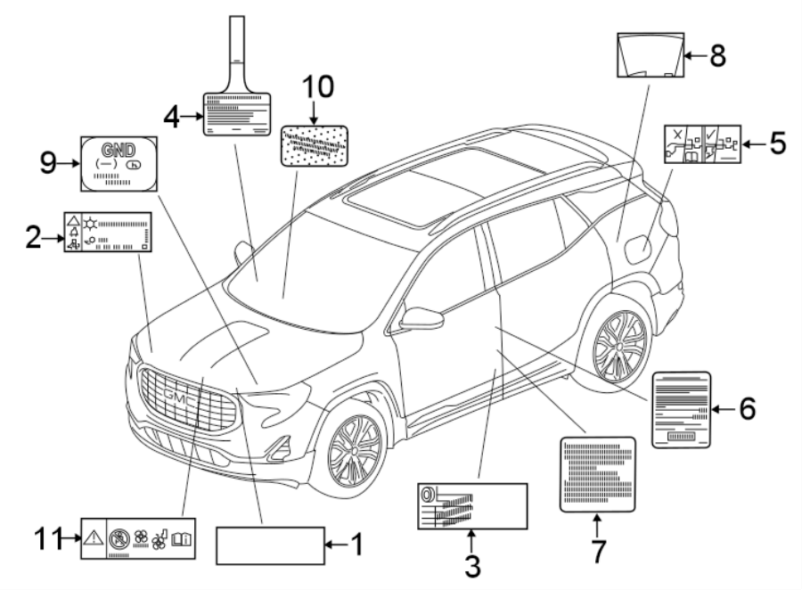 Diagram INFORMATION LABELS. for your 2000 Chevrolet Silverado 2500 LS Standard Cab Pickup  