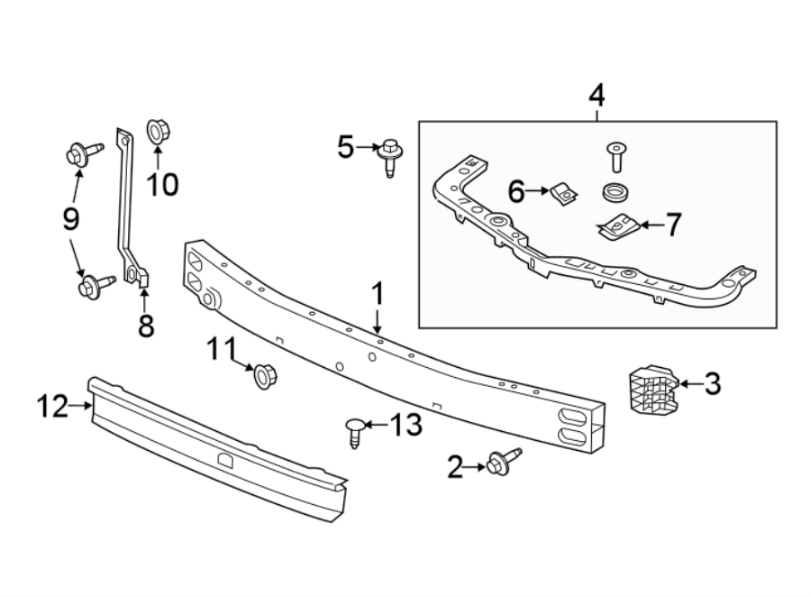 Diagram FRONT BUMPER & GRILLE. BUMPER & COMPONENTS. for your 2003 GMC Sierra 2500 HD 8.1L Vortec V8 A/T 4WD SLT Extended Cab Pickup 