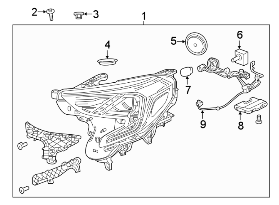 FRONT LAMPS. HEADLAMP COMPONENTS. Diagram