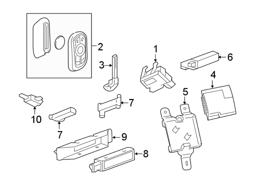 Diagram KEYLESS ENTRY COMPONENTS. for your 2016 Chevrolet Spark 1.4L Ecotec M/T LS Hatchback 