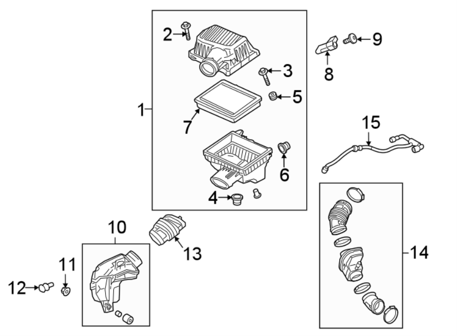 Diagram ENGINE / TRANSAXLE. AIR INTAKE. for your 2018 Chevrolet Spark   