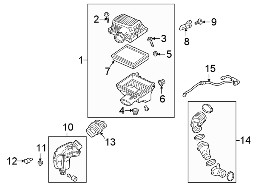 Diagram ENGINE / TRANSAXLE. AIR INTAKE. for your 2020 Chevrolet Spark   