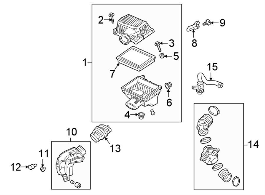 Diagram ENGINE / TRANSAXLE. AIR INTAKE. for your 2020 Chevrolet Spark 1.4L Ecotec M/T ACTIV Hatchback 