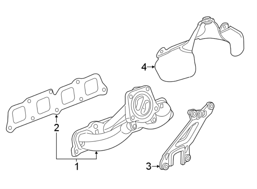 Diagram EXHAUST SYSTEM. MANIFOLD. for your 2024 Chevrolet Camaro  LT Coupe 