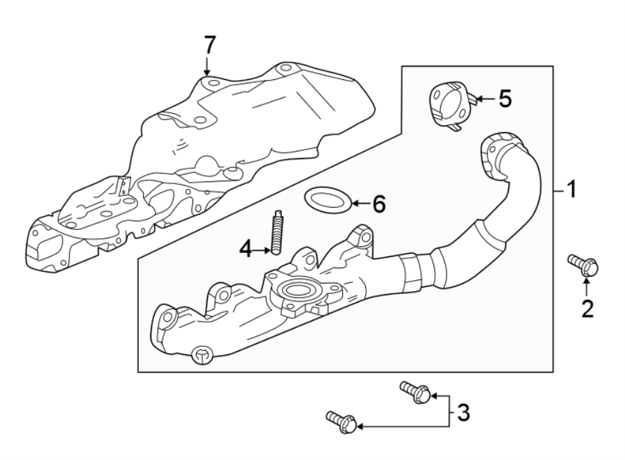 Diagram EXHAUST SYSTEM. MANIFOLD. for your 2024 Chevrolet Camaro  LT Coupe 