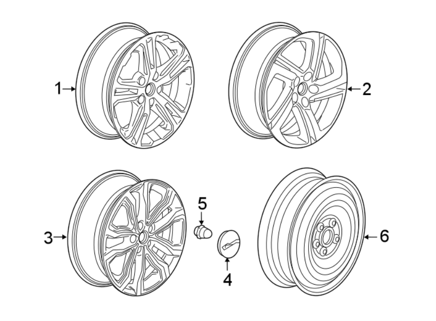 Diagram Wheels. for your 2021 GMC Savana 2500 LT Standard Passenger Van 4.3L Vortec V6 A/T 