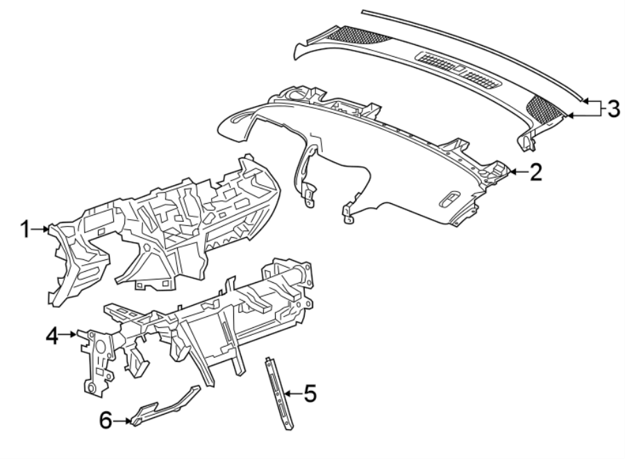 Diagram INSTRUMENT PANEL. for your 2023 Cadillac XT5 Livery Hearse  