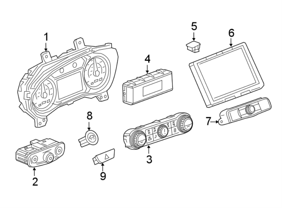 INSTRUMENT PANEL. CLUSTER & SWITCHES. Diagram