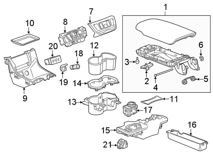 Diagram CENTER CONSOLE. for your 2013 Chevrolet Spark   