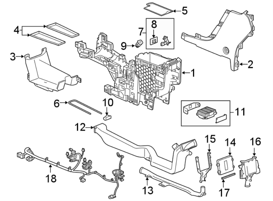 Diagram CENTER CONSOLE. for your Cadillac ATS  