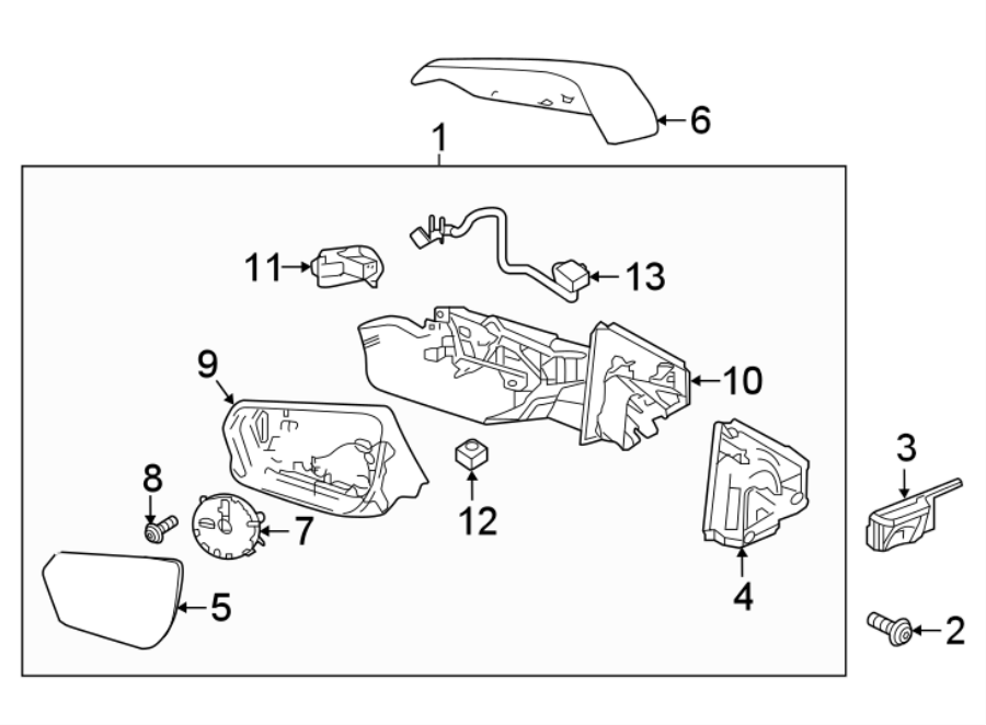 Diagram Front door. Outside mirrors. for your 2013 GMC Acadia   