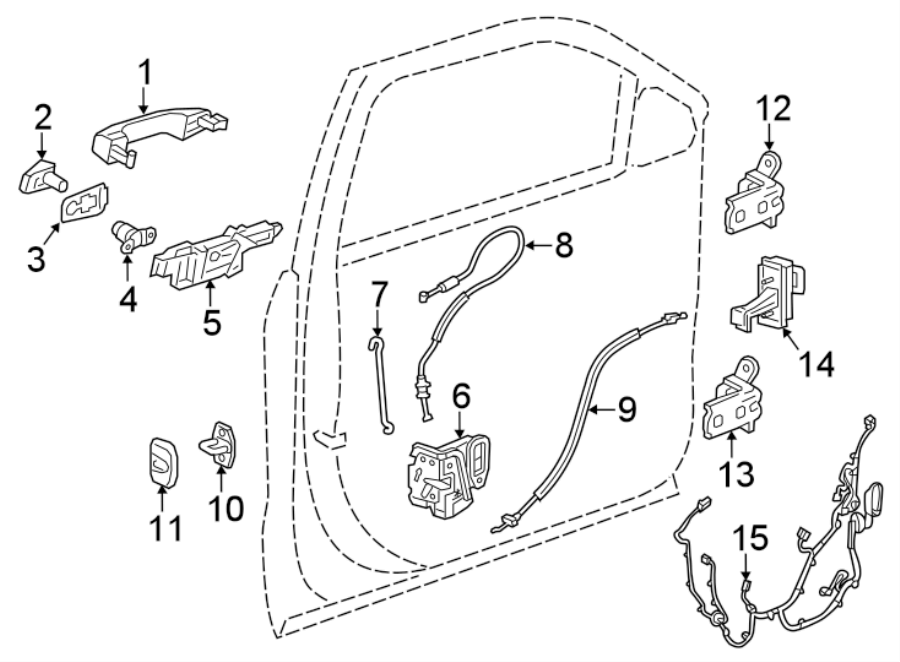 Diagram FRONT DOOR. LOCK & HARDWARE. for your Buick Century  