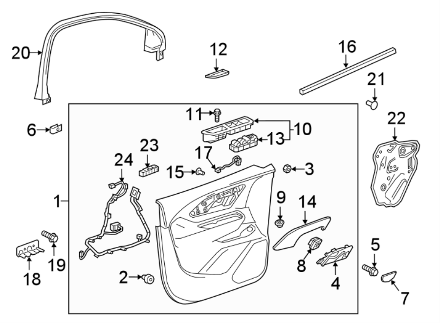 Diagram FRONT DOOR. INTERIOR TRIM. for your Chevrolet Spark  