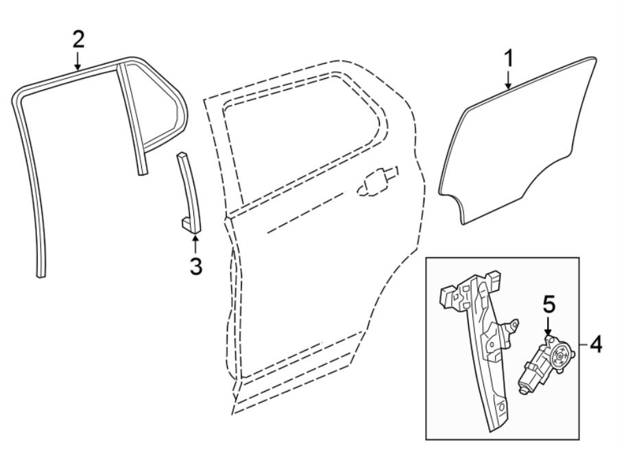 Diagram REAR DOOR. GLASS & HARDWARE. for your 2013 Chevrolet Spark   