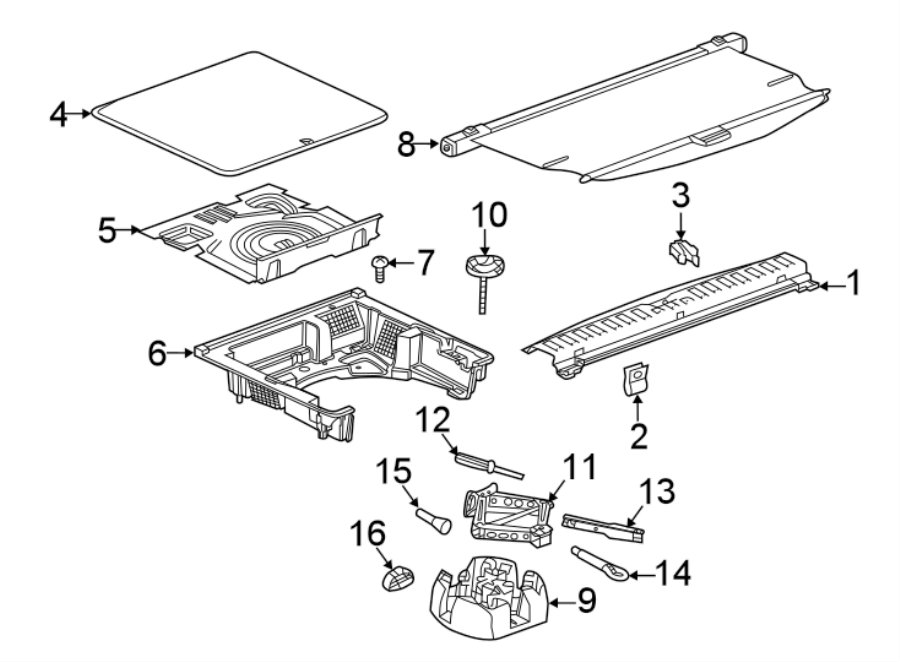 Diagram Rear body & floor. Interior trim. for your 2013 Chevrolet Volt   