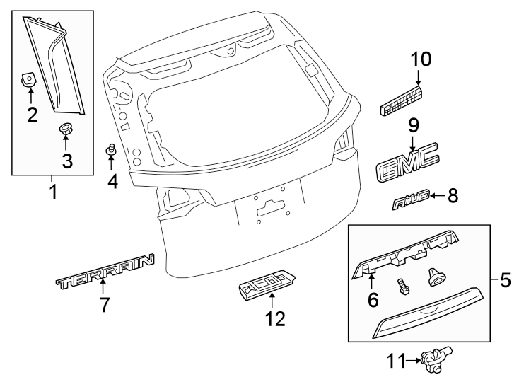 Diagram LIFT GATE. EXTERIOR TRIM. for your 2016 Chevrolet Spark  LT Hatchback 