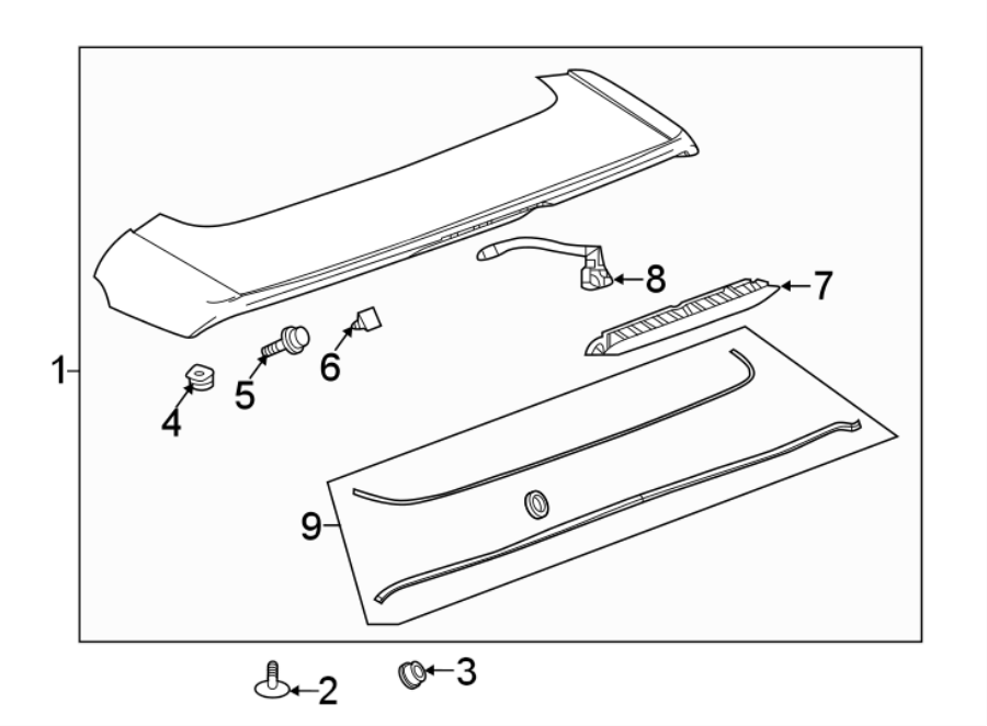 Diagram LIFT GATE. SPOILER. for your 2017 Chevrolet Spark  LT Hatchback 