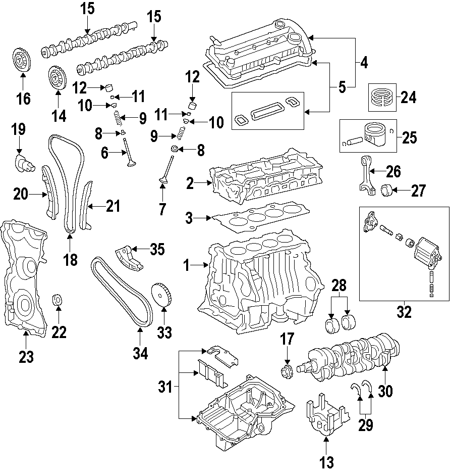 Diagram CAMSHAFT & TIMING. CRANKSHAFT & BEARINGS. CYLINDER HEAD & VALVES. LUBRICATION. MOUNTS. PISTONS. RINGS & BEARINGS. for your 1999 Ford F-150 4.2L Triton V6 A/T RWD Base Extended Cab Pickup Fleetside 