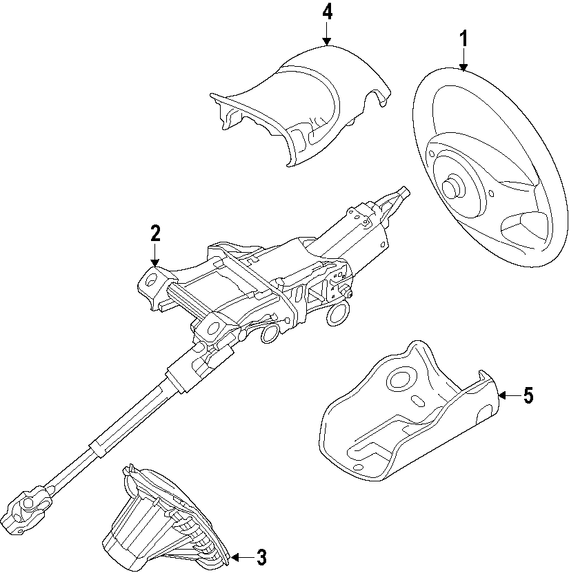 Diagram STEERING COLUMN. STEERING WHEEL. for your Ford Fusion  