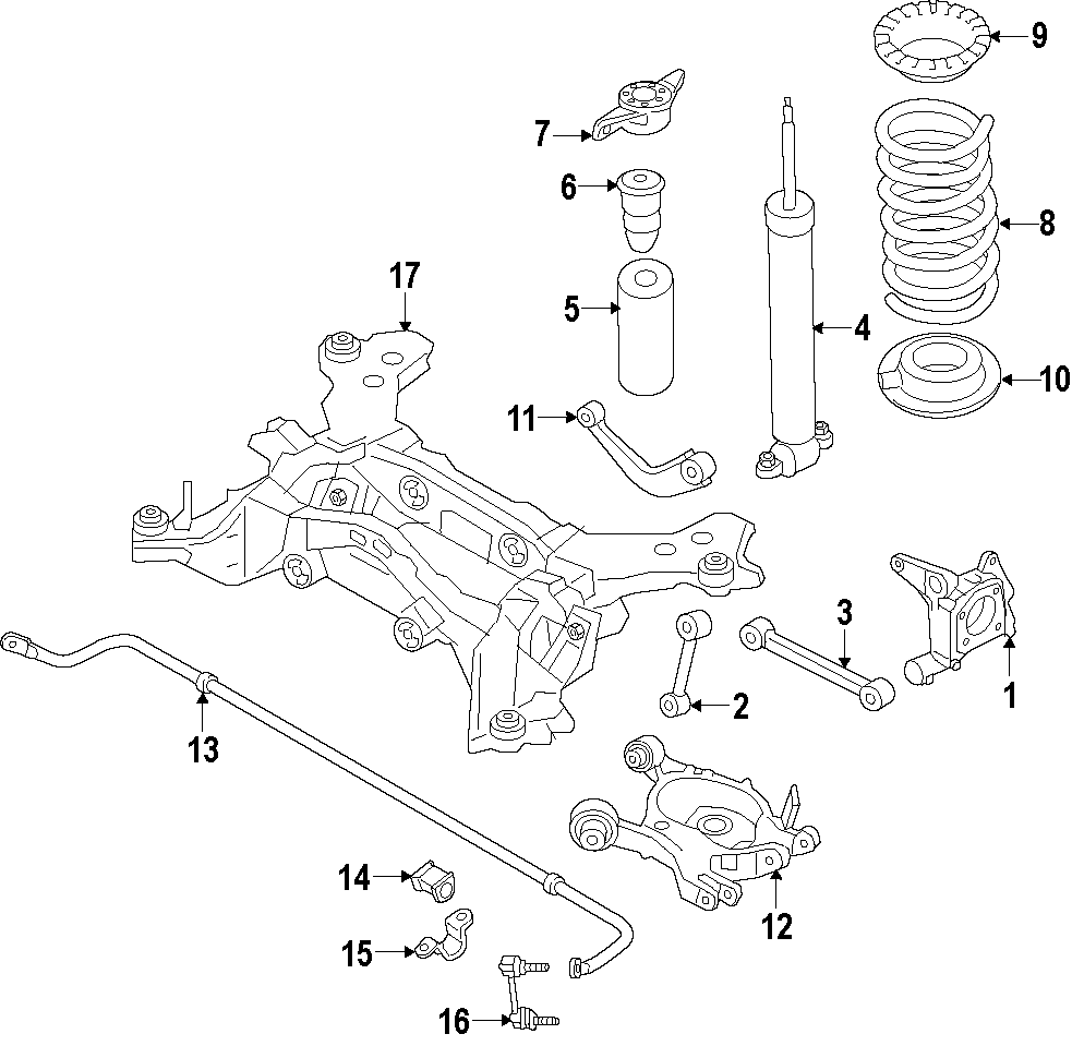 Diagram REAR SUSPENSION. for your 2017 Ford F-150 3.5L Duratec V6 FLEX A/T 4WD XLT Crew Cab Pickup Fleetside 